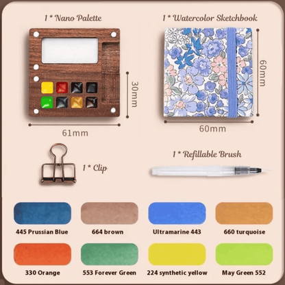 Desktrim™ | Pocket-Sized Watercolor Kit: Paint Anywhere, Anytime!