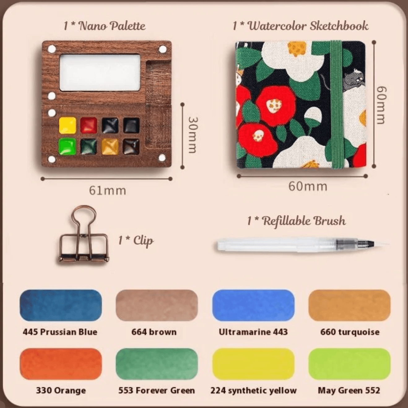 Desktrim™ | Pocket-Sized Watercolor Kit: Paint Anywhere, Anytime!
