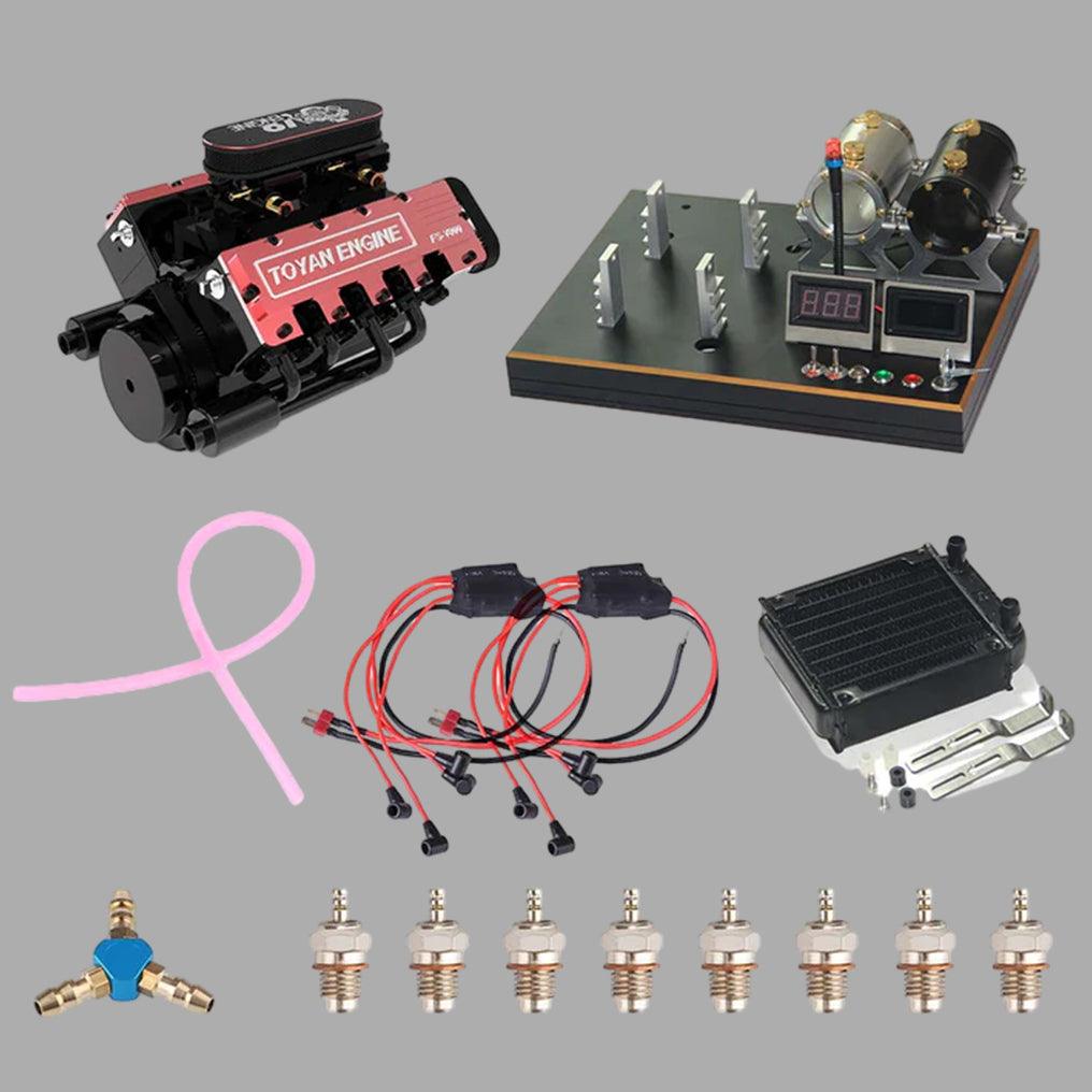 Desktrim™ | DIY V8 Engine Model With Starter Kit That Run 28cc Gasoline/Nitro Engine KIT FS-V800