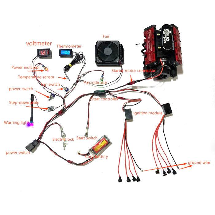 Desktrim™ | DIY V8 Engine Model With Starter Kit That Run 28cc Gasoline/Nitro Engine KIT FS-V800