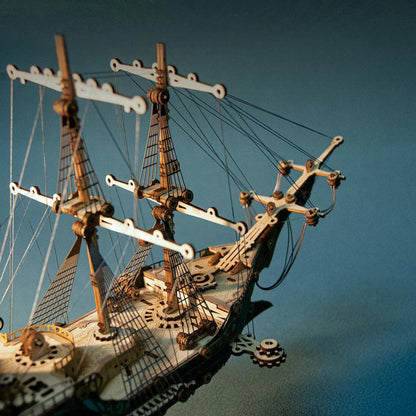Desktrim™ | Secrets of the Aether 3D Steampunk Pirate Ship Wooden Assembly Kit
