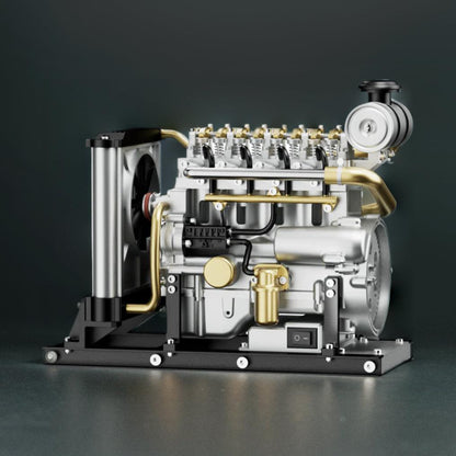 Desktrim™ | DIY 1/10 Full Metal Mini L4 OHV Inline 4 Cylinder Engine Model Kit that Works