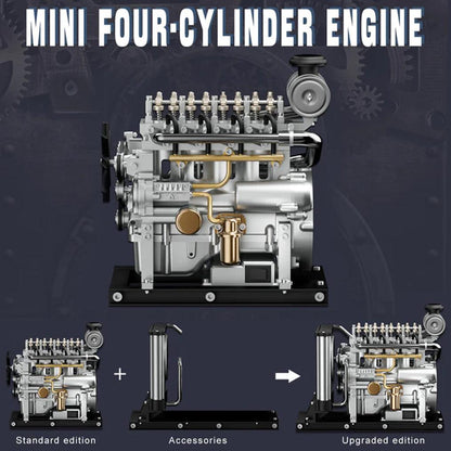 Desktrim™ | DIY 1/10 Full Metal Mini L4 OHV Inline 4 Cylinder Engine Model Kit that Works