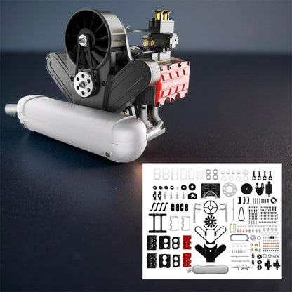 Desktrim™ | DIY 4 Cylinder Four-Stroke 14cc Nitro H4 Engine Model Kit FS-B400