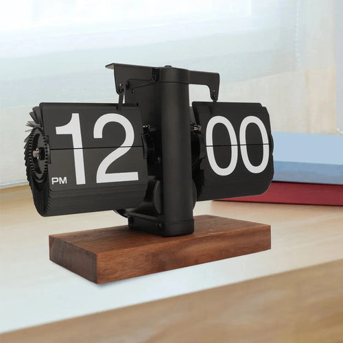 Retro Flip Down Clock with Automatic Rotating - Digital Desk Clock Vintage Table Clock Home Decor