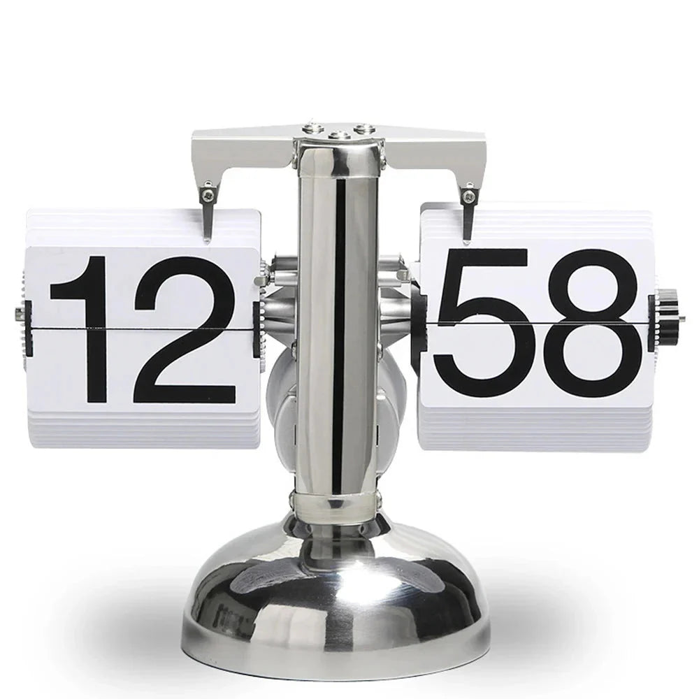 Retro Flip Down Clock with Automatic Rotating - Digital Desk Clock Vintage Table Clock Home Decor