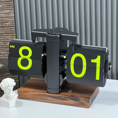 Retro Flip Down Clock with Automatic Rotating - Digital Desk Clock Vintage Table Clock Home Decor