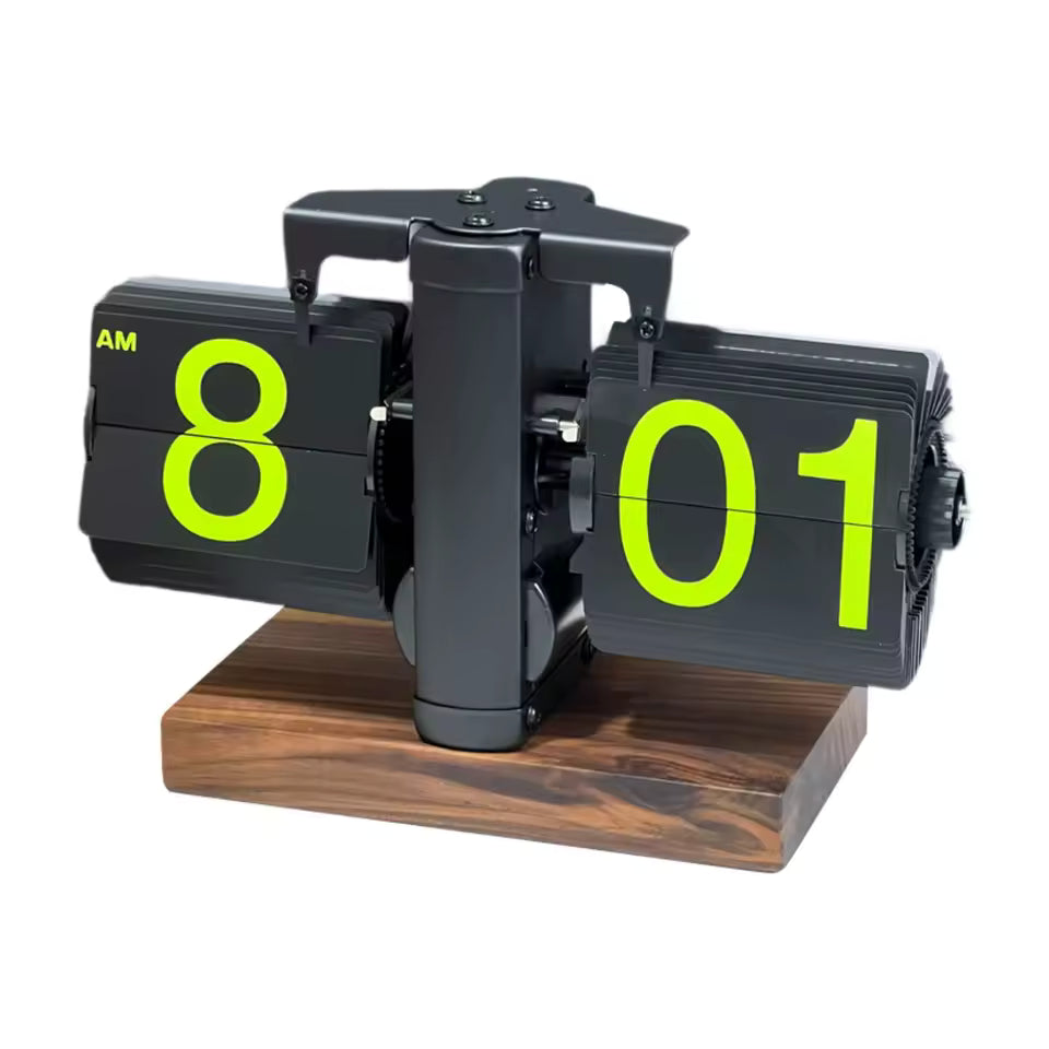 Retro Flip Down Clock with Automatic Rotating - Digital Desk Clock Vintage Table Clock Home Decor