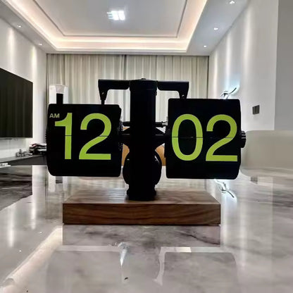 Retro Flip Down Clock with Automatic Rotating - Digital Desk Clock Vintage Table Clock Home Decor