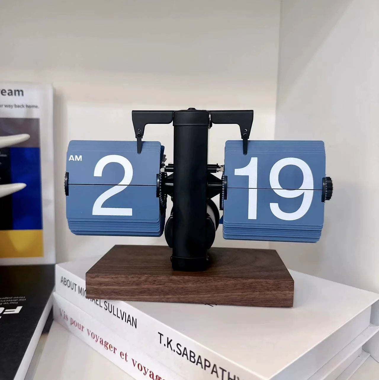 Retro Flip Down Clock with Automatic Rotating - Digital Desk Clock Vintage Table Clock Home Decor