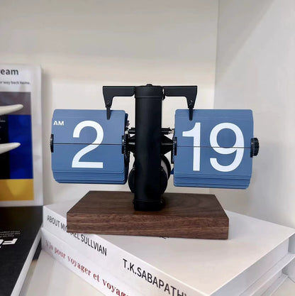 Retro Flip Down Clock with Automatic Rotating - Digital Desk Clock Vintage Table Clock Home Decor