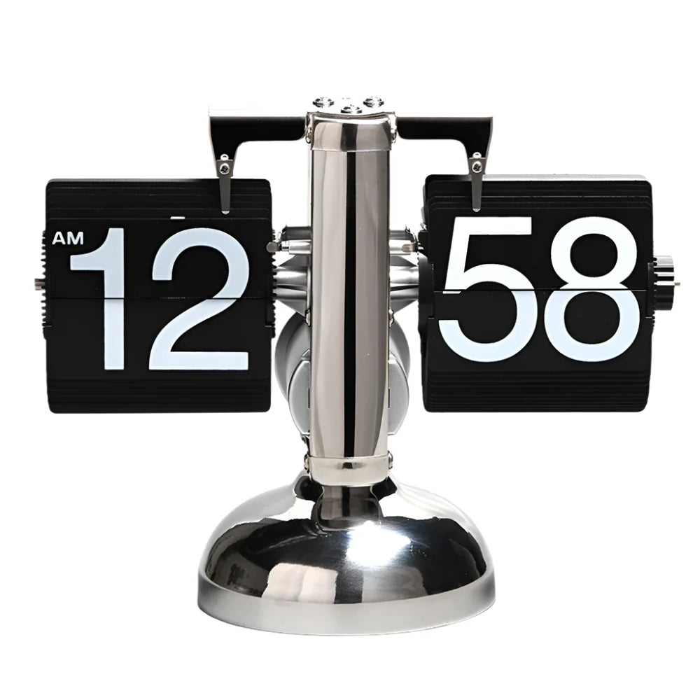 Retro Flip Down Clock with Automatic Rotating - Digital Desk Clock Vintage Table Clock Home Decor