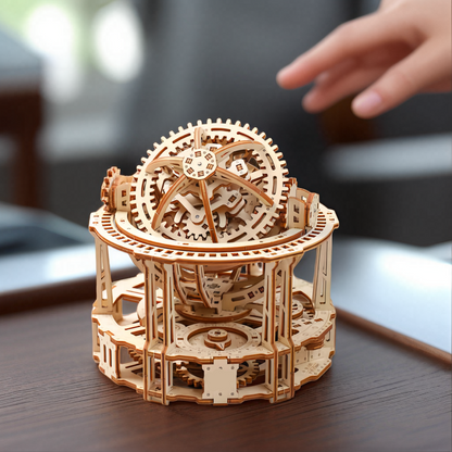 Desktrim™ | Spherical Tourbillon Chronograph - Mechanical Wooden Clock Kit