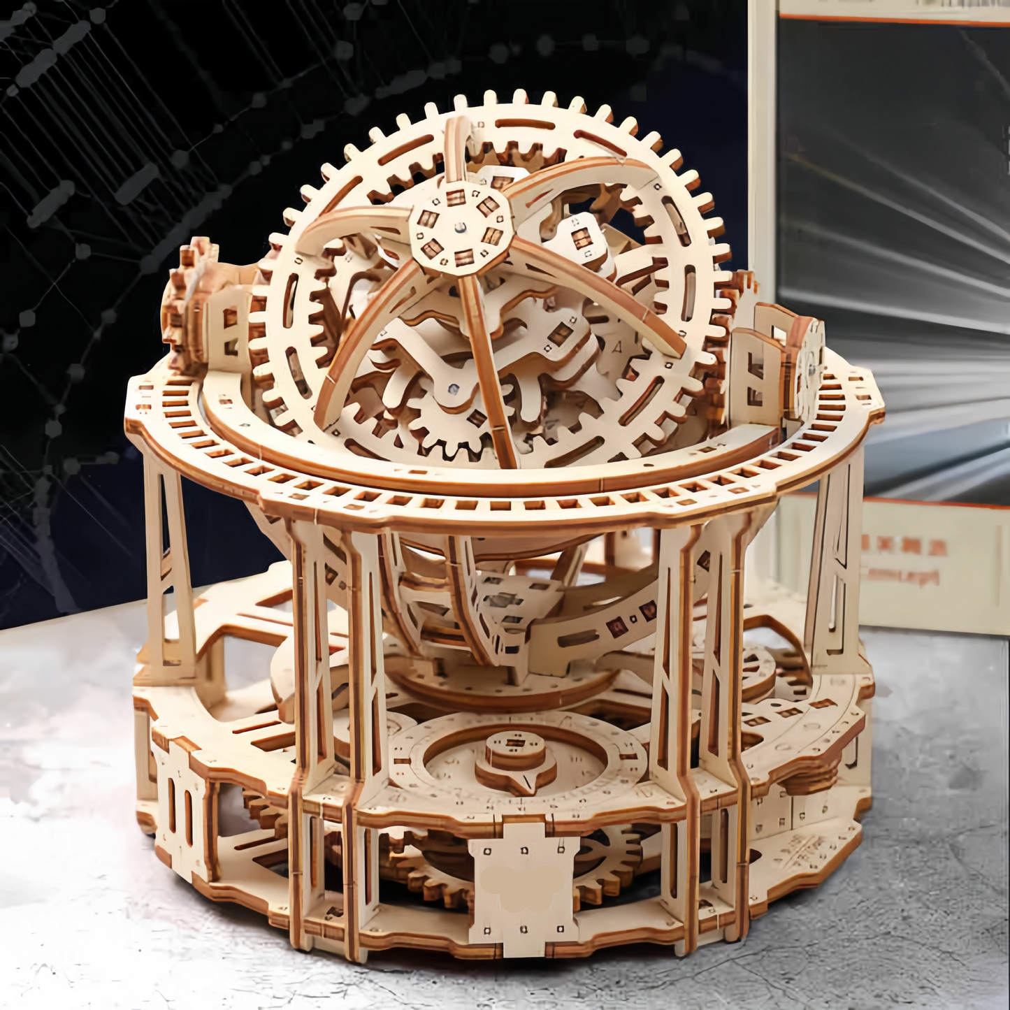Desktrim™ | Spherical Tourbillon Chronograph - Mechanical Wooden Clock Kit