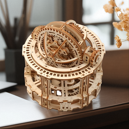 Desktrim™ | Spherical Tourbillon Chronograph - Mechanical Wooden Clock Kit