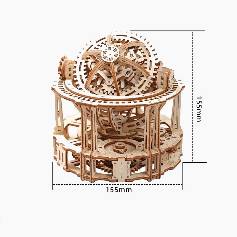Desktrim™ | Spherical Tourbillon Chronograph - Mechanical Wooden Clock Kit