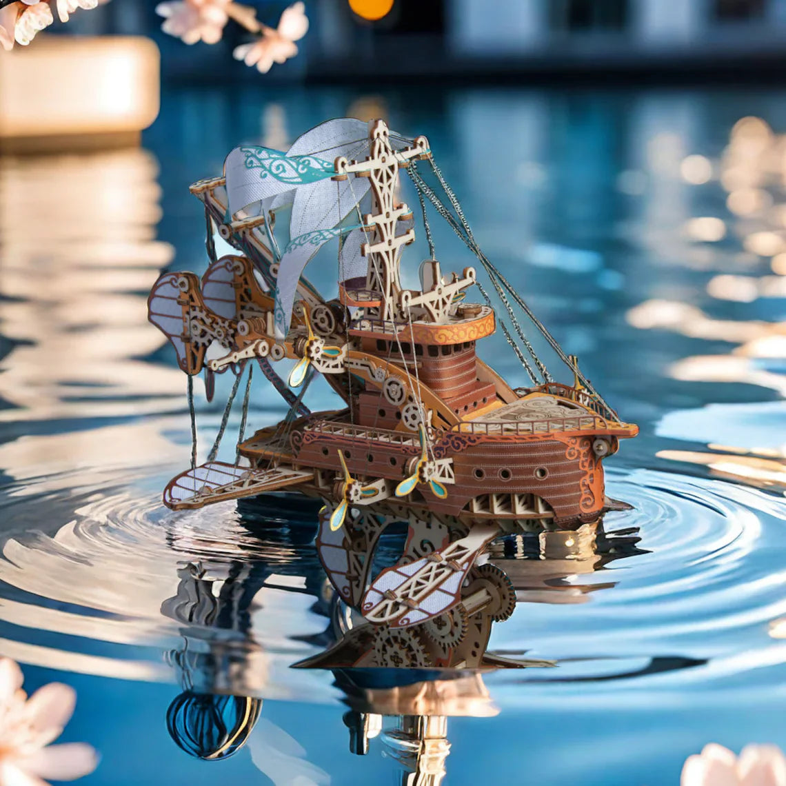 Desktrim™ | Steampunk Fantasy Airship 3D Wooden Puzzle Model