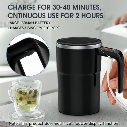 Electric Self-Stirring Coffee Mug with Automatic Magnetic Mixer Stirring Cup and LCD Temperature Display