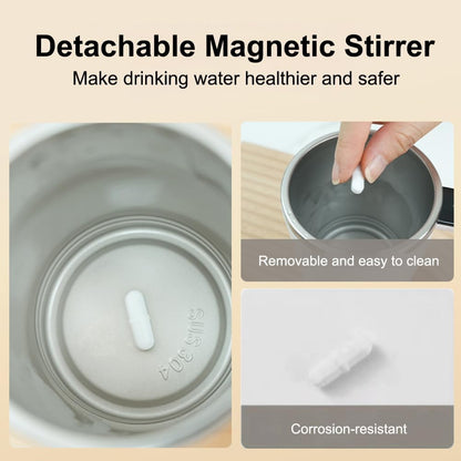 Electric Self-Stirring Coffee Mug with Automatic Magnetic Mixer Stirring Cup and LCD Temperature Display