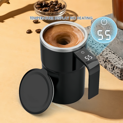 Electric Self-Stirring Coffee Mug with Automatic Magnetic Mixer Stirring Cup and LCD Temperature Display