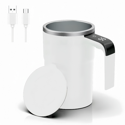Electric Self-Stirring Coffee Mug with Automatic Magnetic Mixer Stirring Cup and LCD Temperature Display