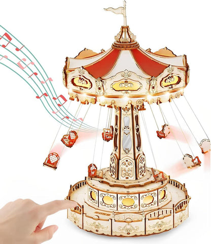 Desktrim™ | Enchanted Carousel Swing Ride Music Box