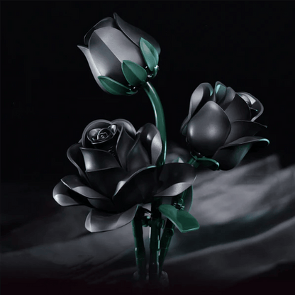 Desktrim™ | Eternal Black Rose Bouquet Building Blocks