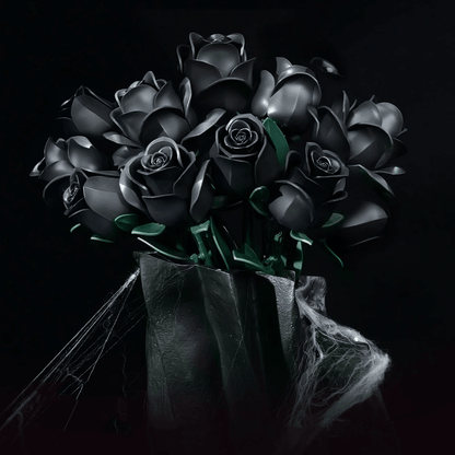 Desktrim™ | Eternal Black Rose Bouquet Building Blocks